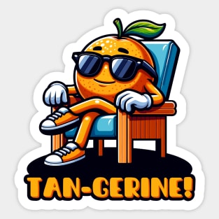 Sun’s Out, Puns Out: Summer Tangerine Chill Sticker